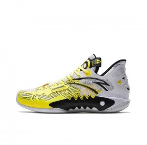 Anta Shock Wave 5 Basketball Shoes White / Yellow | RGL126874