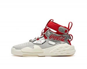 Anta Badao Coca Cola x Zero Sneakers Silver Red | UCK206173