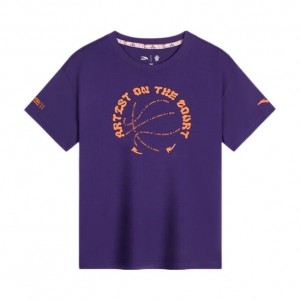 Anta KAI 1 Pure Cotton Basketball T-shirt Purple | QOC160847