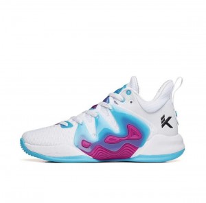 Anta KT “The Mountain 1.0” Low Actual Basketball Shoes White / Blue / Purple | JSK495617