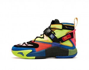 Anta Klay Thompson Kt5 Disruptiv "Jigsaw Puzzle" Basketball Shoes Balck / Yellow /Red | RNG581740