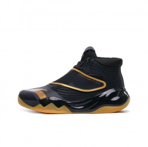 Anta Klay Thompson Kt6 High Basketball Shoes Black / Gold | QRF203457