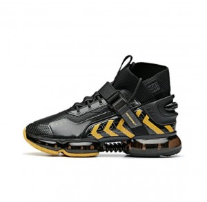 Anta Marvel “Iron Man” High Running Shoes Black / Yellow | APR628735