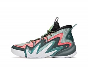 Anta Shock The Game 4.0 Basketball Shoes Grey / Green | JLB257930