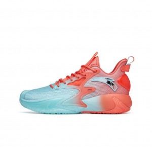 Anta Shock The Game 5.0 Crazy Tide 3.0 - Tropical Seaside Course Basketball Shoes Light Blue / Pink | FOB508241