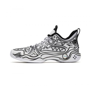 Anta Shock Wave 4 Pro Basketball Shoes White / Black | JIB678209