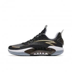 Anta Shock Wave 5 TD Basketball Shoes Black / Gold | OPX892063