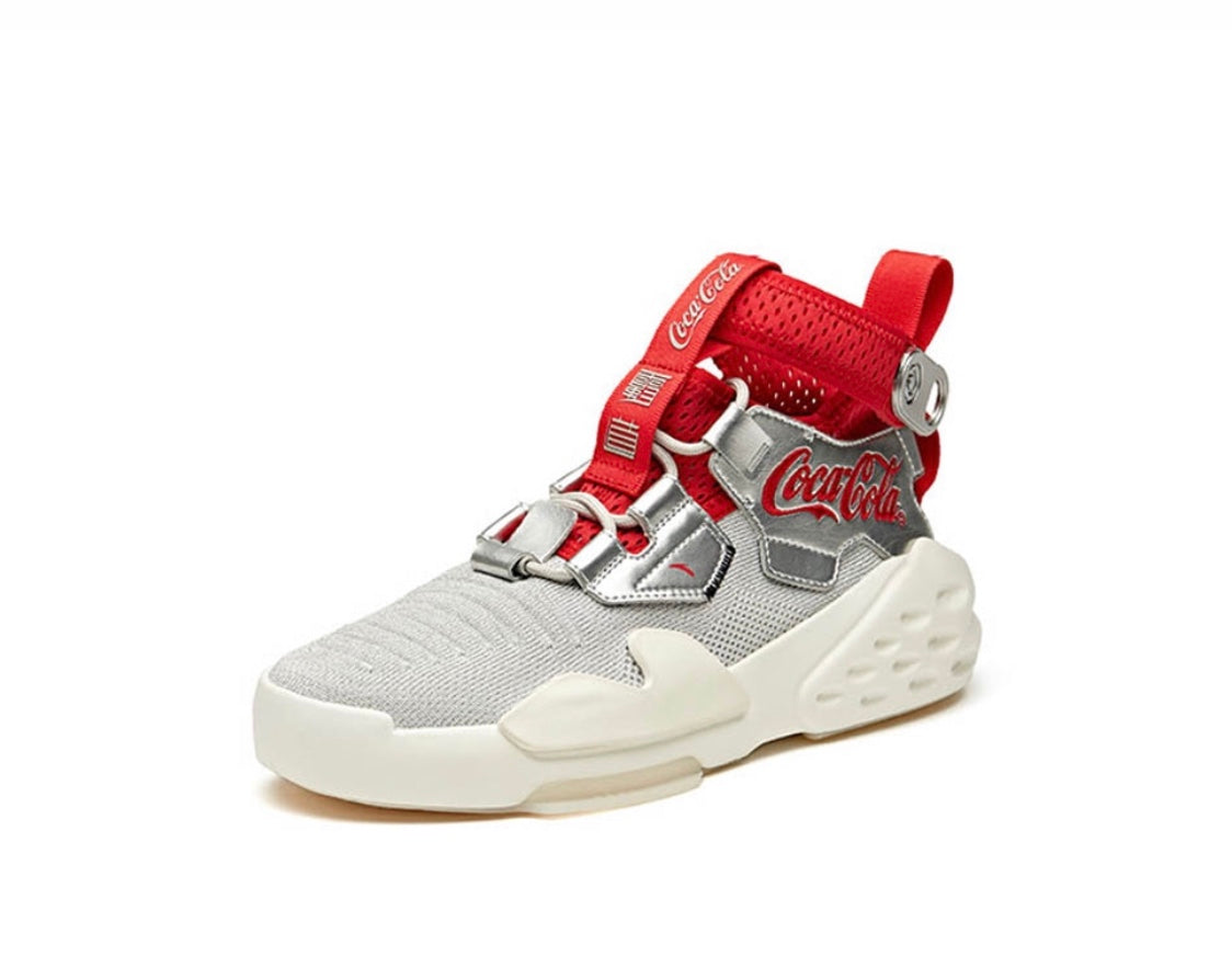 Anta Badao Coca Cola x Zero Sneakers Silver Red | UCK206173