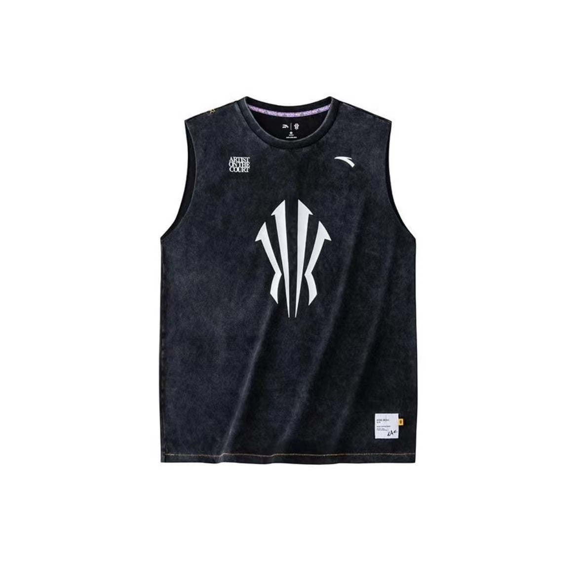 Anta KAI 1 Pure Cotton Sleeveless Basketball Jersey Balck | QKM142608