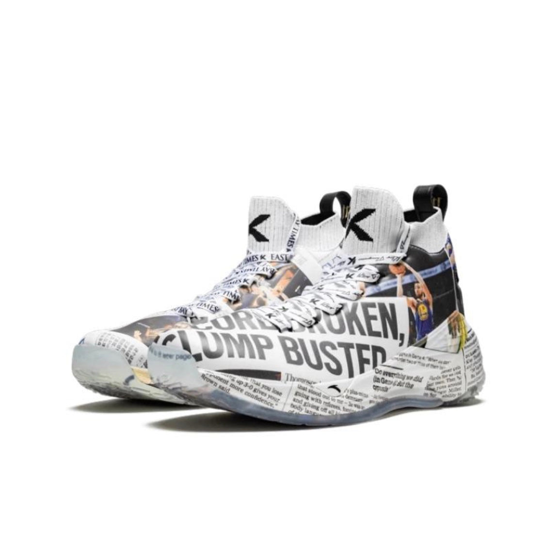 Anta Klay Thompson Kt4 Newspaper Basketball Shoes White / Black | OIP934512