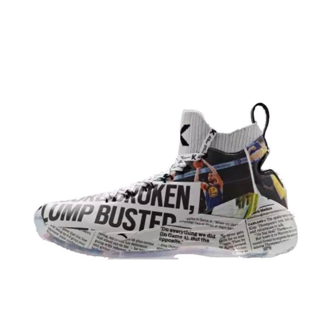 Anta Klay Thompson Kt4 Newspaper Basketball Shoes White / Black | OIP934512