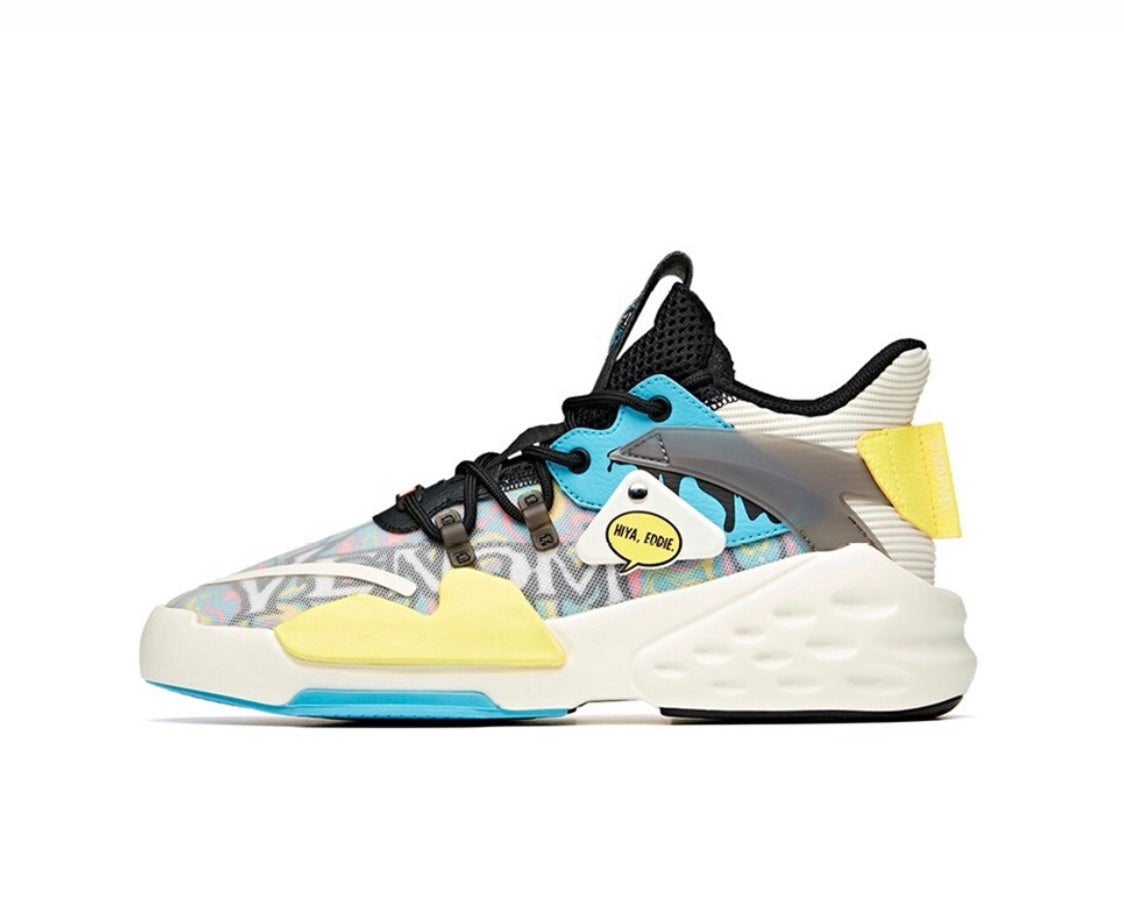 Anta Marvel Badao Mid “Venom” Running Shoes White / Black / Yellow | RKD246931