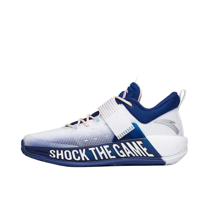 Anta Shock Sweep 4 Wear-resistant Breathable Basketball Shoes White / Blue | DPH460852