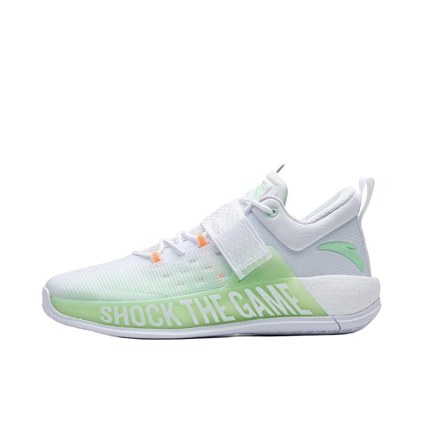 Anta Shock Sweep 4 Wear-resistant Breathable Basketball Shoes White / Green | RIF524819