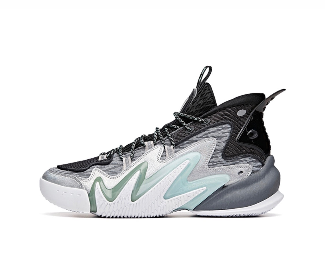 Anta Shock The Game 4.0 Wave 2 Basketball Shoes Black / Grey / Green | MKX052641