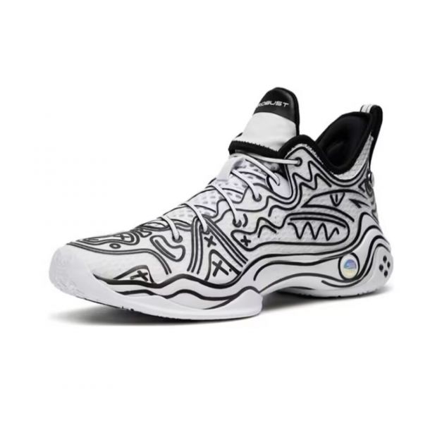 Anta Shock Wave 4 Pro Basketball Shoes White / Black | JIB678209