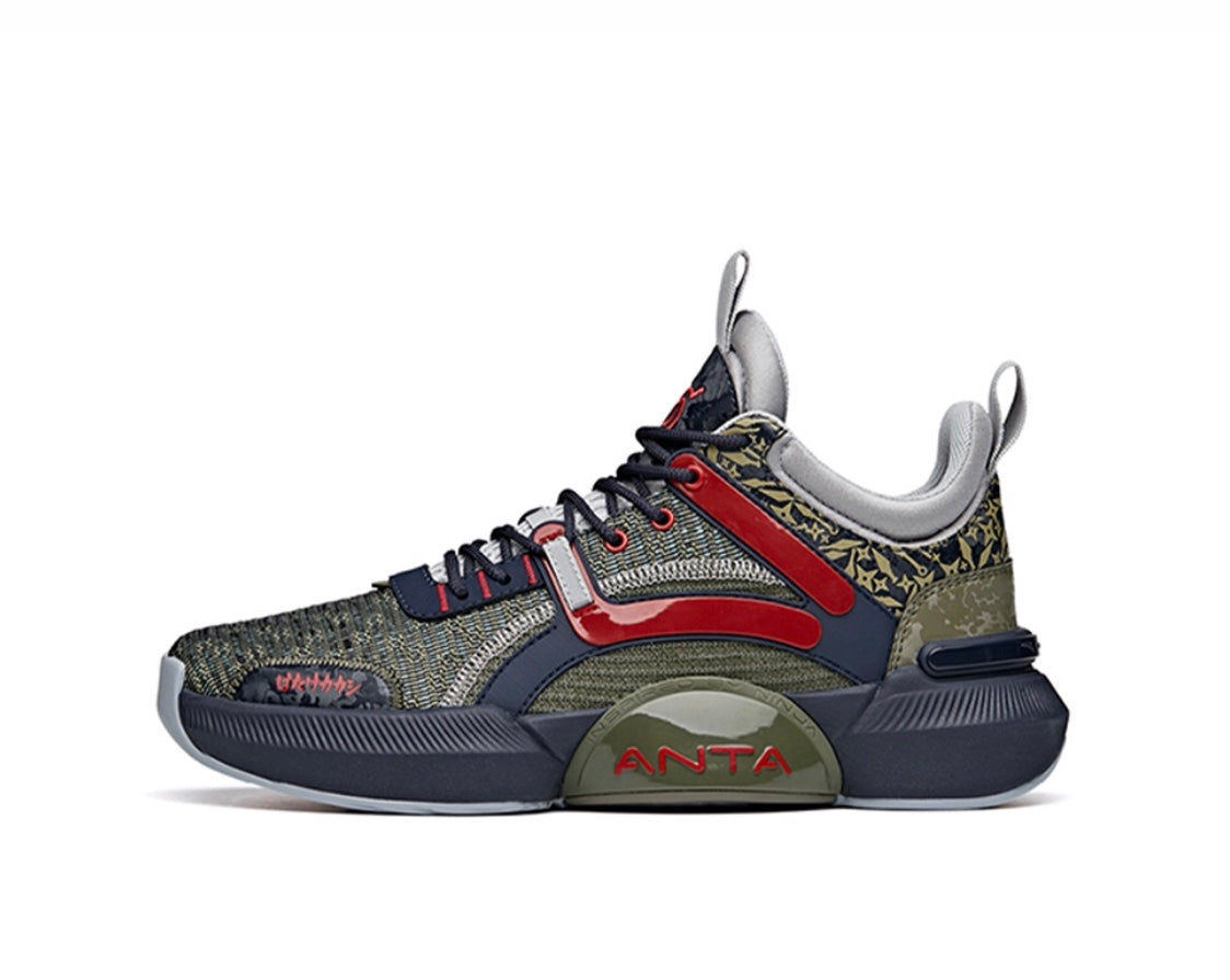 Anta x NARUTO “Hatake Kakashi” はたけ カカシ Basketball Shoes Olive / Navy | EYB563087